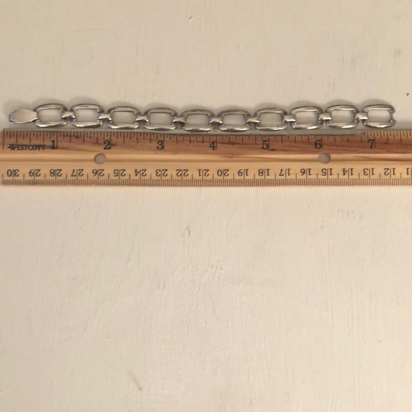 Vintage Wells 7.25" Bracelet Sterling Silver 925 Open Link Design - Picture 8 of 9